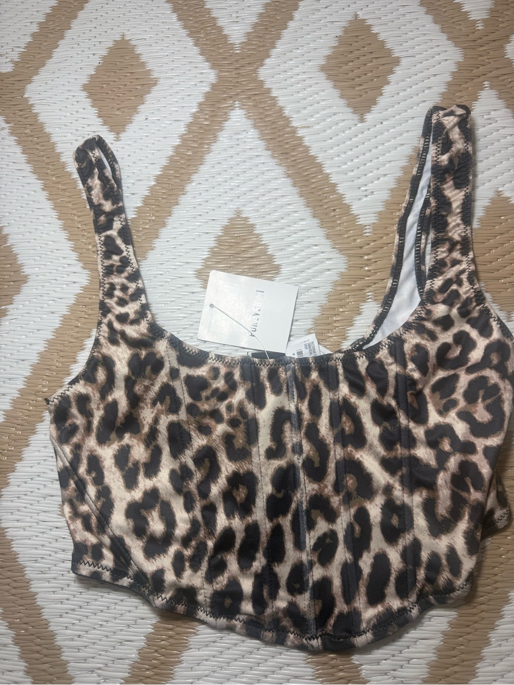 Forever 21 Leopard Print Crop Tank ā Brown and Black